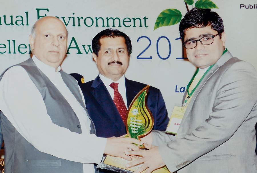 Receiving Environment Award 2014 from Governor Punjab Ch M Sarwar